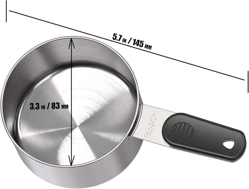 DOTINGHUX 1 Cup Magnetic Grips Stainless Steel Measuring Cup -1PCS - Image 2